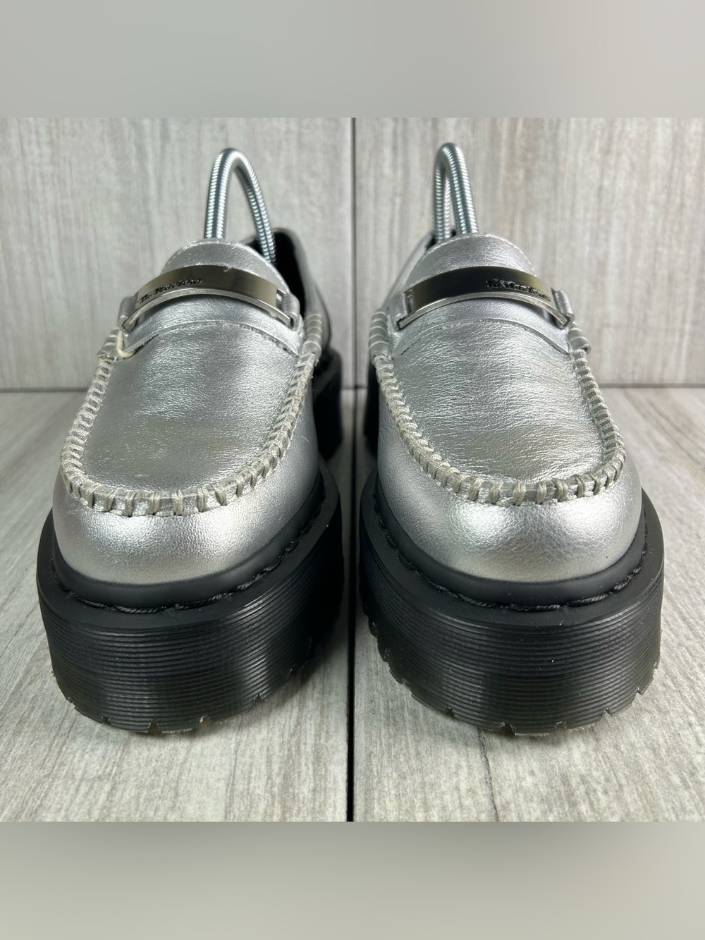 NEW Dr. Martens Docs Penton II Quad Platform Loafer Shoe Silver Women’s Size 7 - Picture 5 of 11
